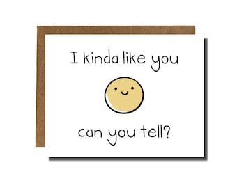 I Kinda Like You | Crush valentines day card i love you card best vday gift | YayParadeCo