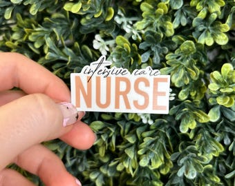 Intensive Care Unit ICU Nurse Sticker Block Letters