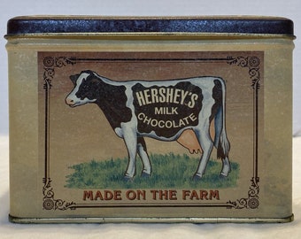 Vintage Hershey’s Milk Chocolate Tin Box Company Hinged Tin Box 1993 Recipe Box