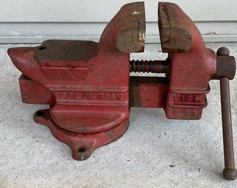 Rare Vtg Columbian Bench 4 Vise Swivel 