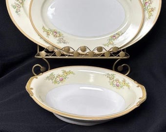 手描き花柄名陶磁器 日本製 ヴィンテージ高級磁器 4点セット ヴィンテージ高級磁器