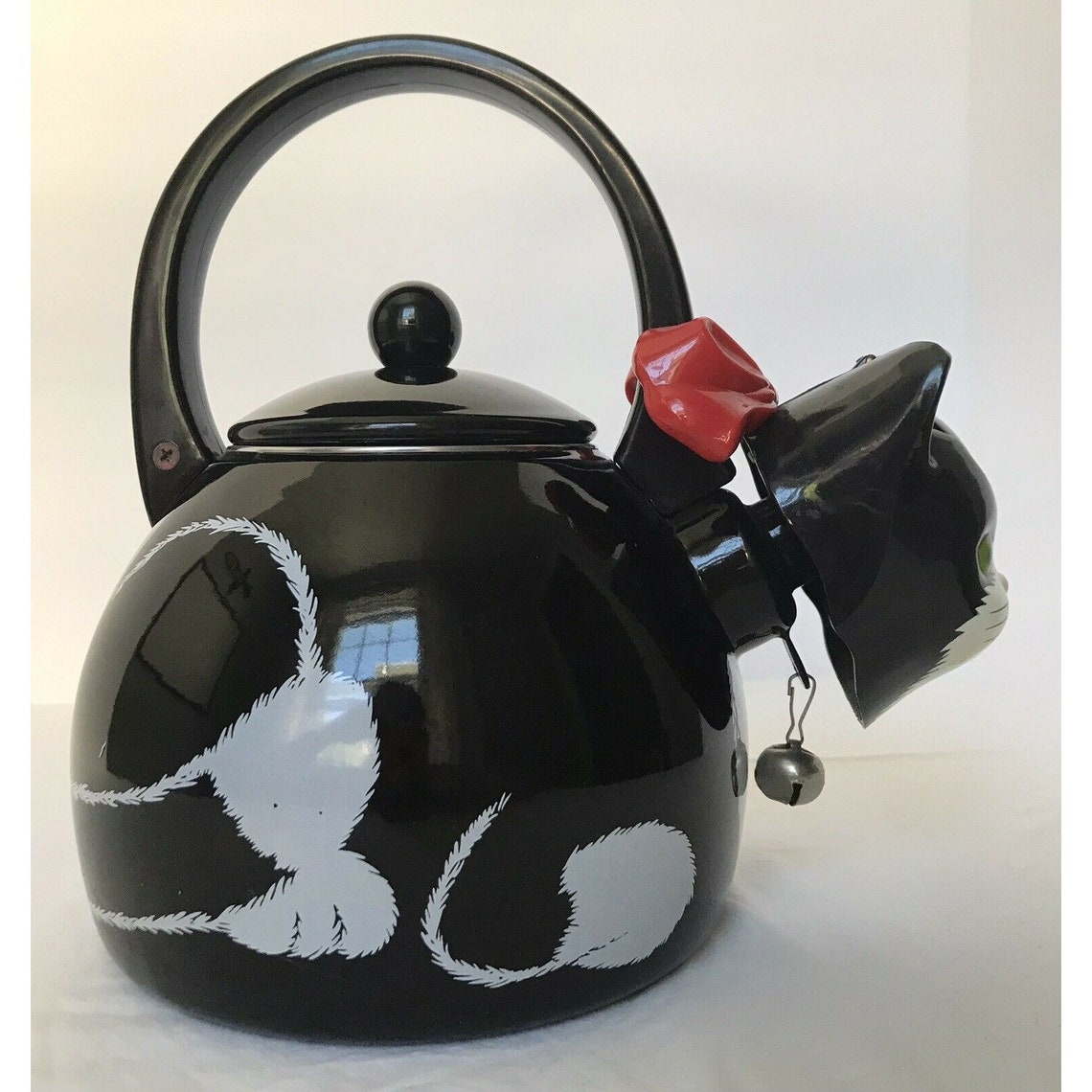 1995 Vintage Via Ancona Kitty Cat Whistling Tea Kettle Tea Pot Etsy