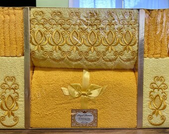 Vintage Royal Treasure Bath Towel Set 6 Pc Barth & Dreyfus’s NOS USA Made
