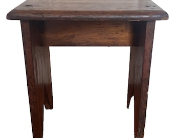 Antique Step Foot Stool Plant Stand Wood Stained Primitive Rustic Country Farm