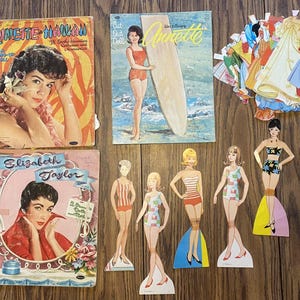 Vintage Cut-Out Paper Dolls Clothes Mixed Lot Elizabeth Taylor Annette Funicello
