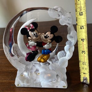 VTG Disney Mickey Mouse Minnie Crescent Moon Clouds Figurine Ltd 75/1250 3D image 7