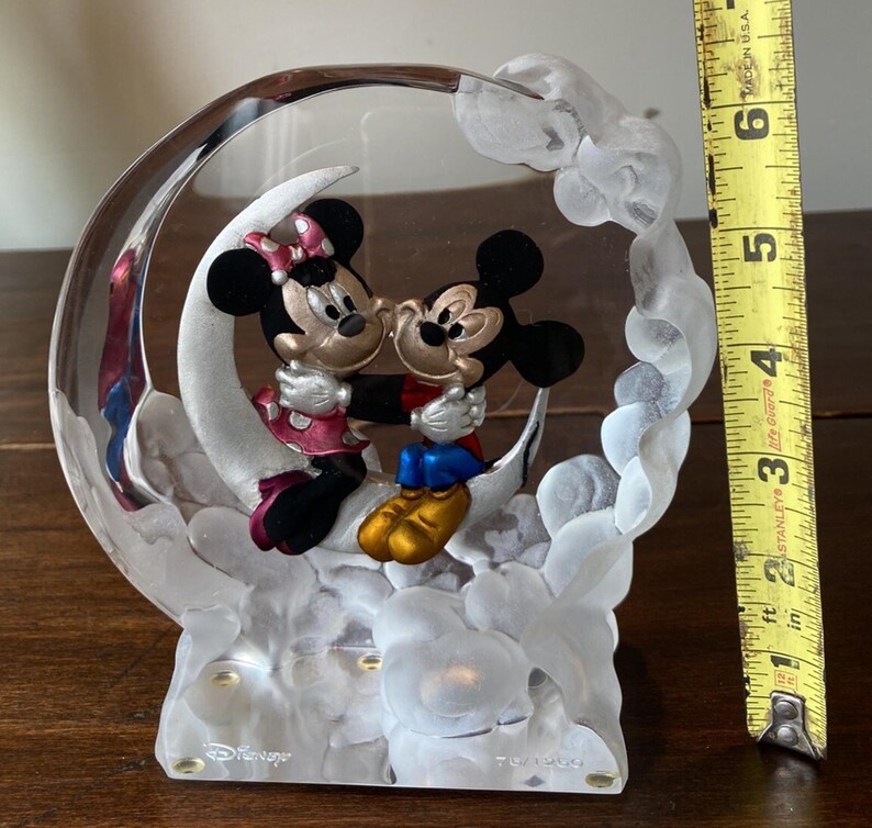 VTG Disney Mickey Mouse Minnie Crescent Moon Clouds Figurine Ltd 75/1250 3D image 7