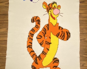 Winnie The Pooh’s Tigger Handmade Crochet Baby Blanket Unisex 31x51 Leisure Arts