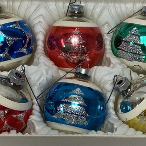 2 Boxes of Vintage Hand Decorated Glass Christmas Ornaments West ...