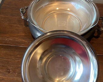 ヴィンテージ シルバープレート キャセロール皿（蓋とパイレックス