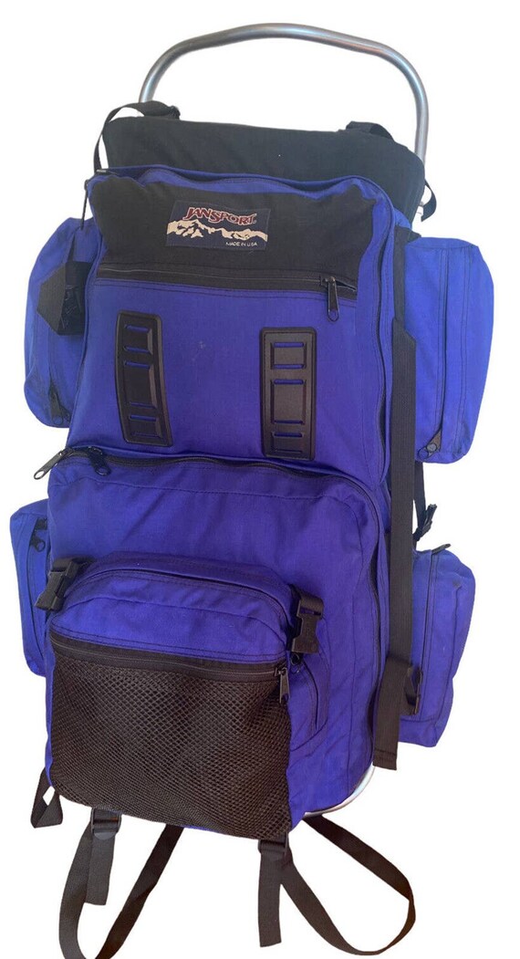 Vtg 90’s Jansport Backpacking Hiking Blue Lg Exte… - image 1