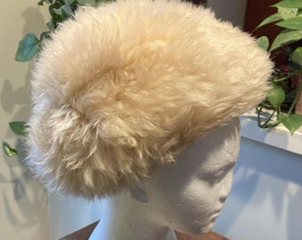 Vintage 1960s Tuscan Lamb Fur Wool Ski Hat Made in Italy for 