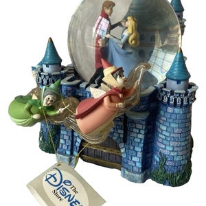 Disney Sleeping Beauty Prince Fairies Castle Once Upon Dream Musical Snow Globe