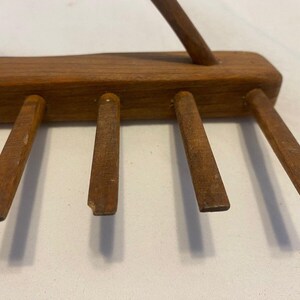 Primitive Wooden Rake Tool Country Farmhouse Decor Americana Garden ...