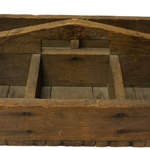 Vtg Wooden Toolbox Handmade Handle Primitive Kitchen Box Bin ...
