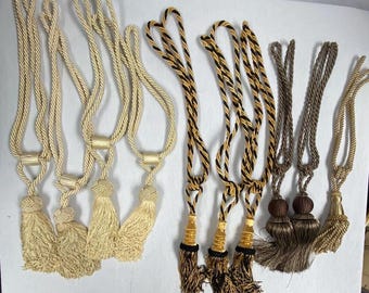 Vtg Curtain Tiebacks Drapes Traditional Key Tassels Lot 10 Crafting Decor