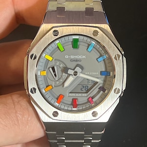 Casio G-Shock GA-2100 Custom Rainbow CasiOak Mod con | Etsy Italia