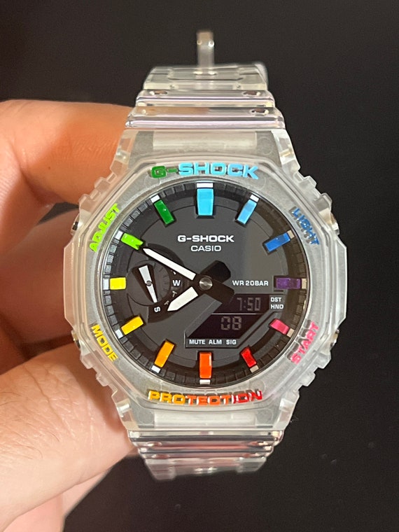 Casio G-Shock GA-2100 Custom Jellyfish Rainbow CasiOak Mod - Etsy 日本