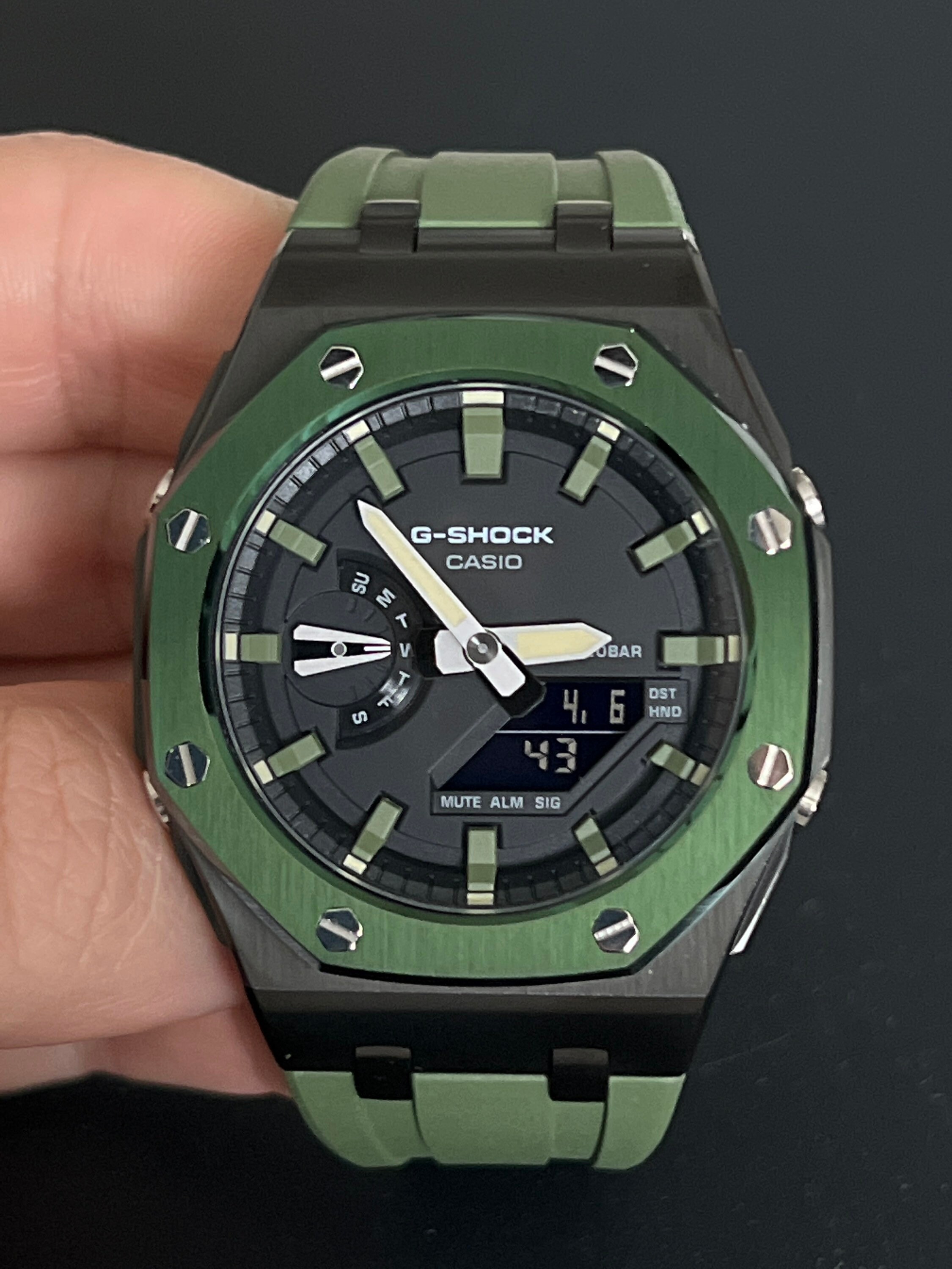 Casio G shock GA 2100 Custom joker Casioak Mod With Stainless Steel Case and HQ Silicone Band Casioak GA 2100 United States Seller Etsy UK