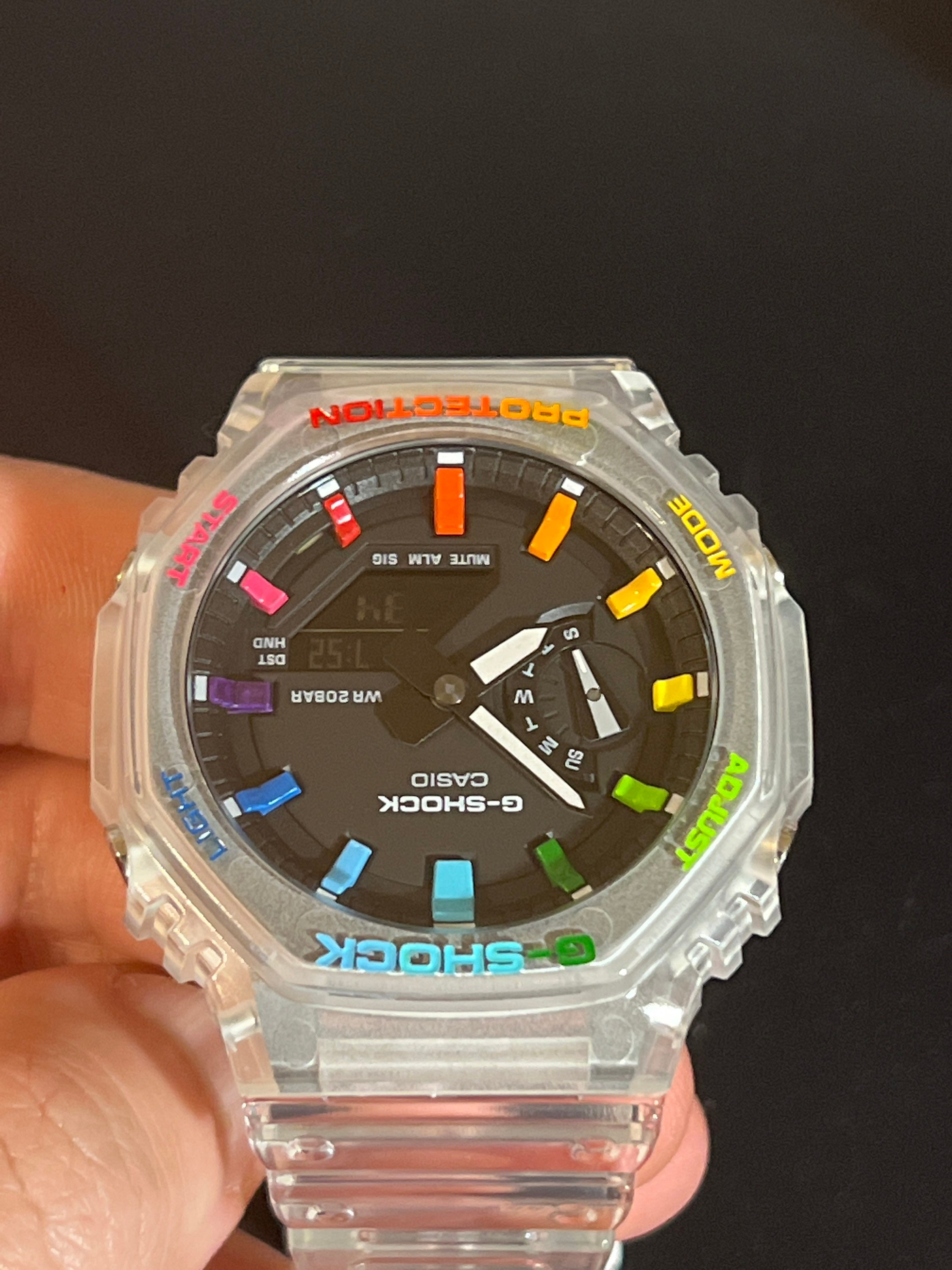 Casio Gshock GA2100 Custom Jellyfish Rainbow Casioak Mod Etsy Hong Kong