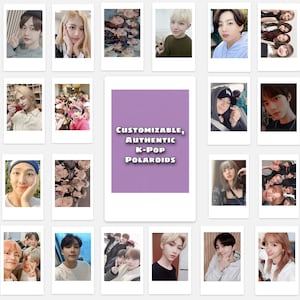 Polaroids K-Pop personnalisés (BTS, Blackpink, Seventeen, EXO, Twice, Itzy, Stray Kids, TXT, Enhypen, GOT7, Shinee, Astro, Nct, etc.)