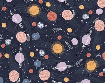 Dear Stella - Night Ride  – Galaxy - Blueberry - Half Yard
