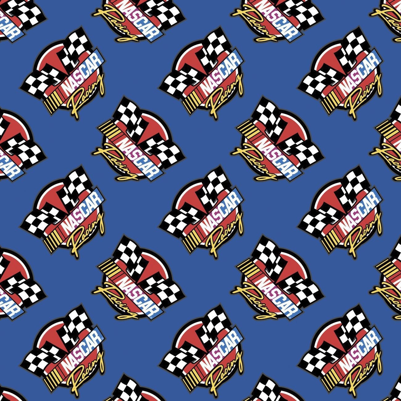 Retro Racing NASCAR Blue - Half Yard