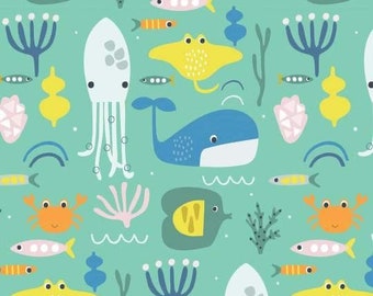 Dashwood Studio  - Habitat - Under the Sea Animals - Half Yard