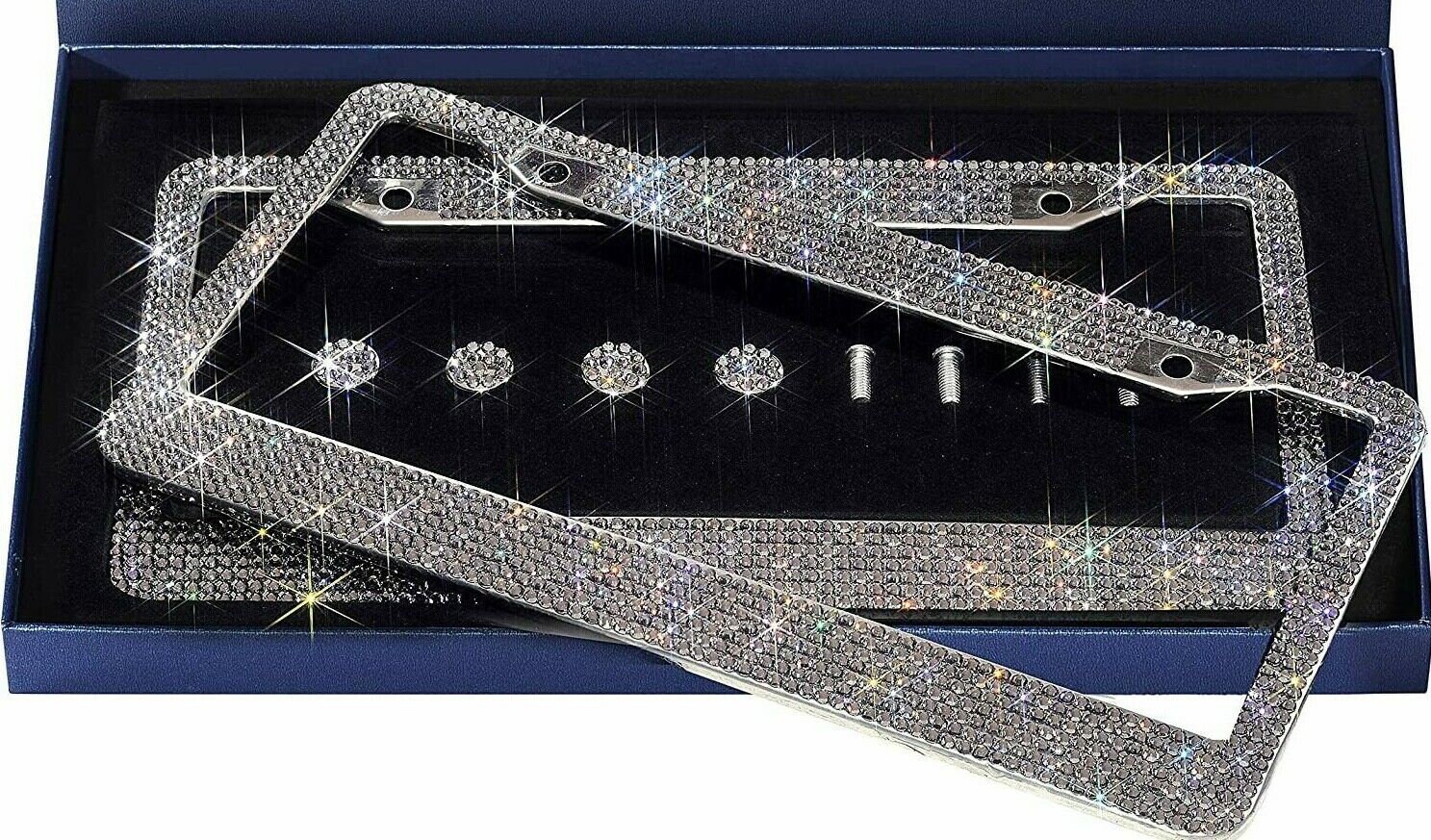 1 Luxury GREY Gray Diamond CRYSTAL License Plate Frame Cover Etsy