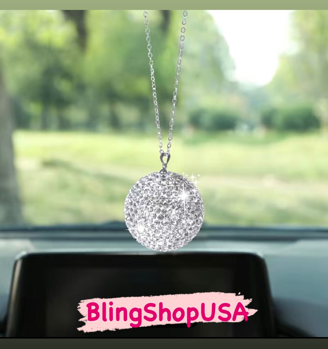 Womens Bling Rear View Mirror Hanging Accessories Set Love Heart And Pink  Plush Ball With Rhinestones, Crystals, And Diamonds From Dhgatetop_company,  $4.01