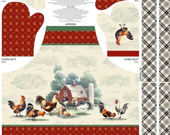 Rooster Farm House Apron Panel