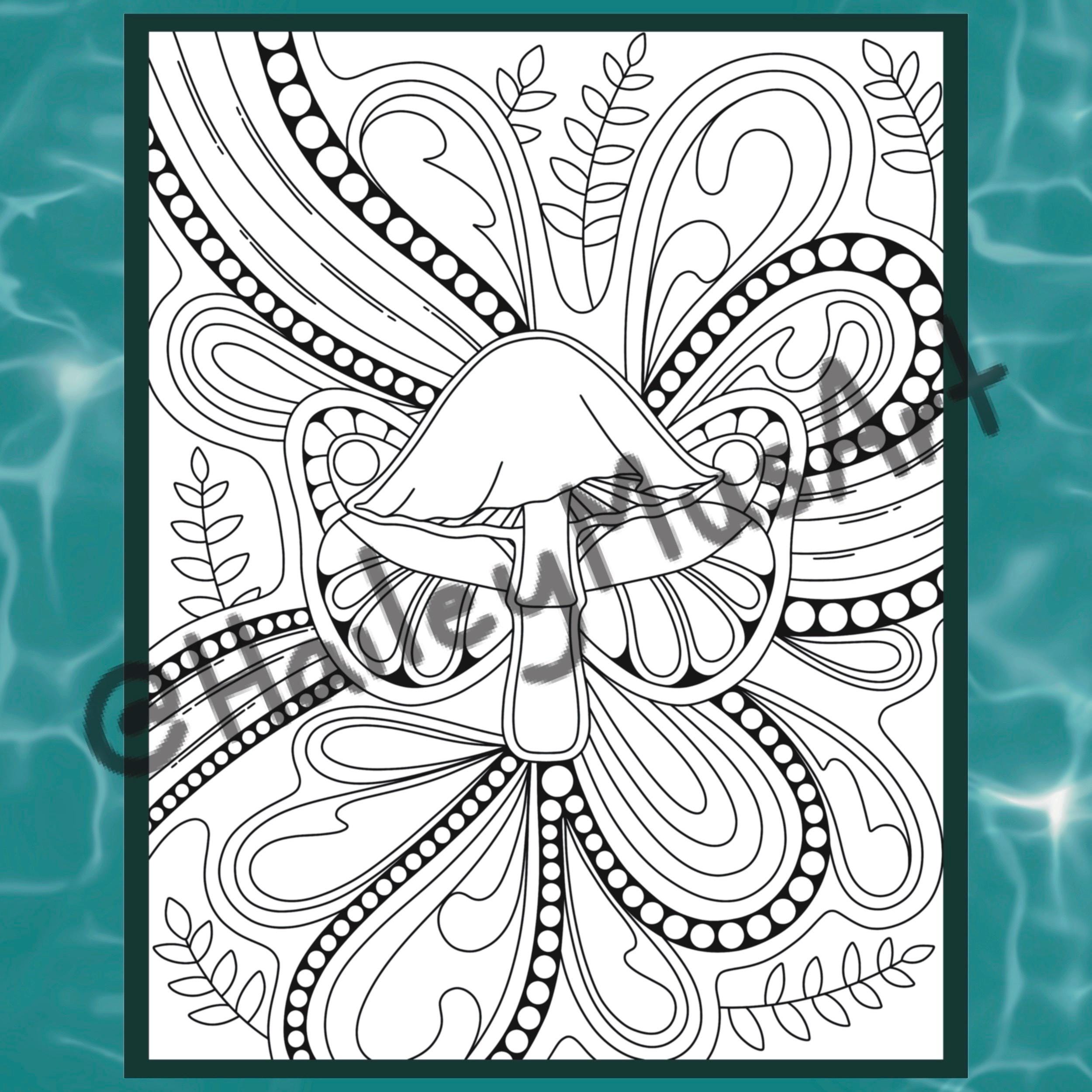 Mushroom Coloring Page | Printable | Digital - Etsy Australia