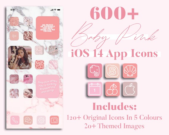 Ios 14 App Icons Baby Pink Kawaii Apple Iphone Aesthetic Home Etsy Ios 14 App Icons Baby Pink Kawaii Apple Iphone Aesthetic Home Etsy