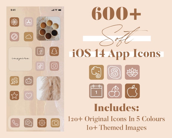 Ios 14 App Icons Soft Beige Apple Iphone Aesthetic Home Etsy Ios 14 App Icons Soft Beige Apple Iphone Aesthetic Home Etsy