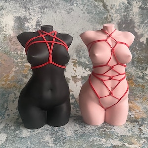 curvier shibari goddess figurine| curvy sculpture | bust | bondage | rope | personalised | custom made | pentagram | statue | woman [5 inch]