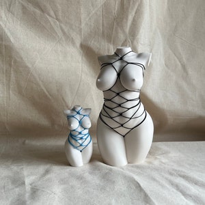 GROOT 8 INCH gebogen SHIBARI-beeld | beeldje | Bochtige sculptuur | vrouwelijke buste | op maat gemaakte kleur| woondecoratie | lichaamspositief