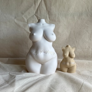 GRANDE sculpture de déesse de taille plus en section C de 8 pouces | sculpture courbée | buste féminin | béton | couleur sur mesure| décoration intérieure | corps | femme
