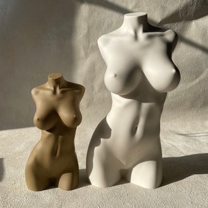 LARGE 8 INCH woman sculpture curvy sculpture female bust custom made colour personalised statue body big breast image 2
