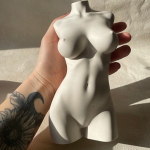 LARGE 8 INCH woman sculpture curvy sculpture female bust custom made colour personalised statue body big breast image 5