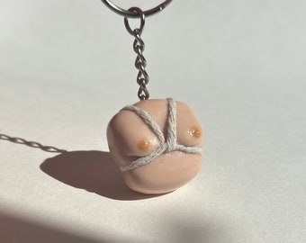 shibari keychain | boob keyring with shibari rope