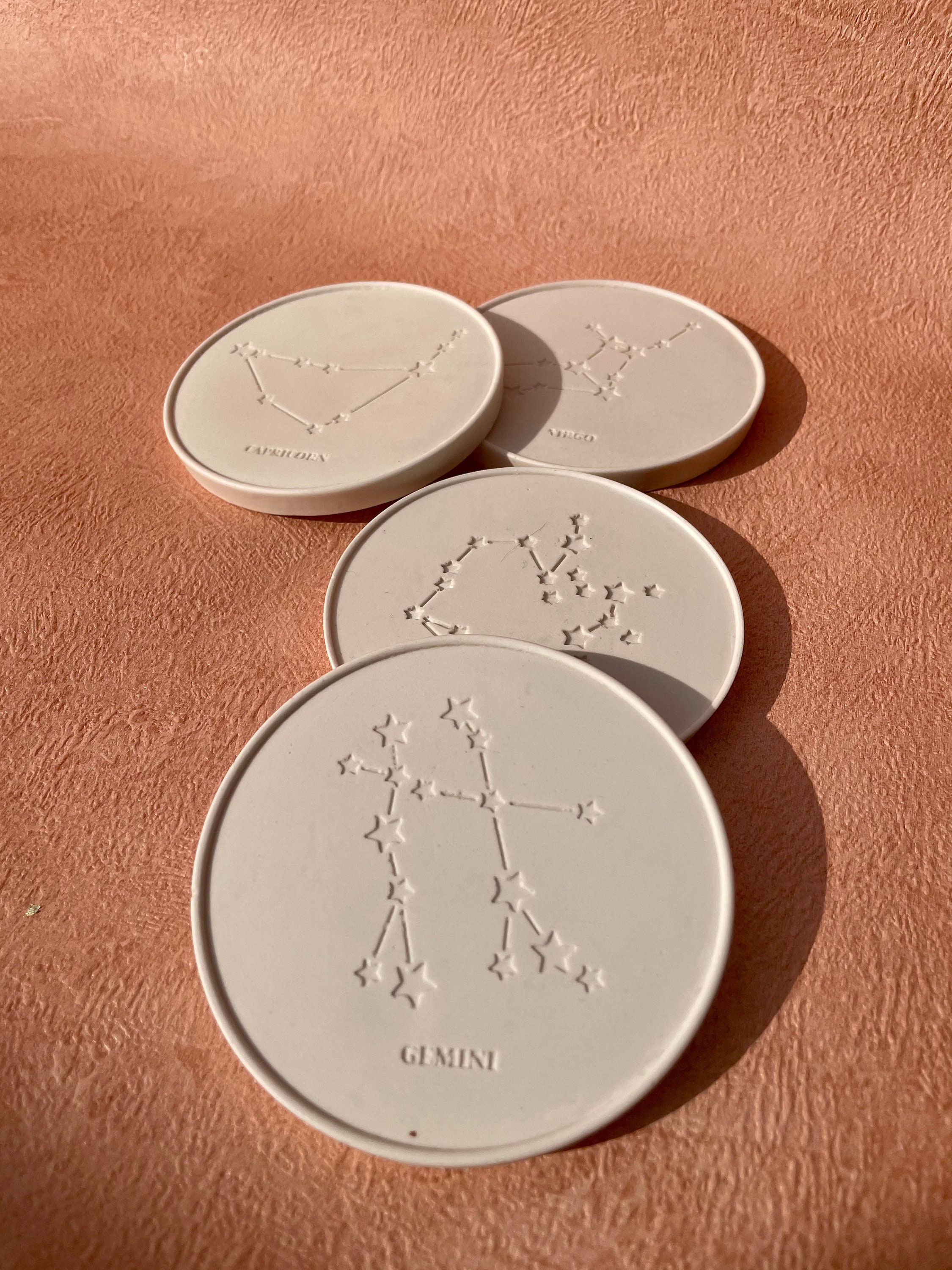 Zodiac Sign Coaster Stars Horoscope Minimalistic Trinket Etsy