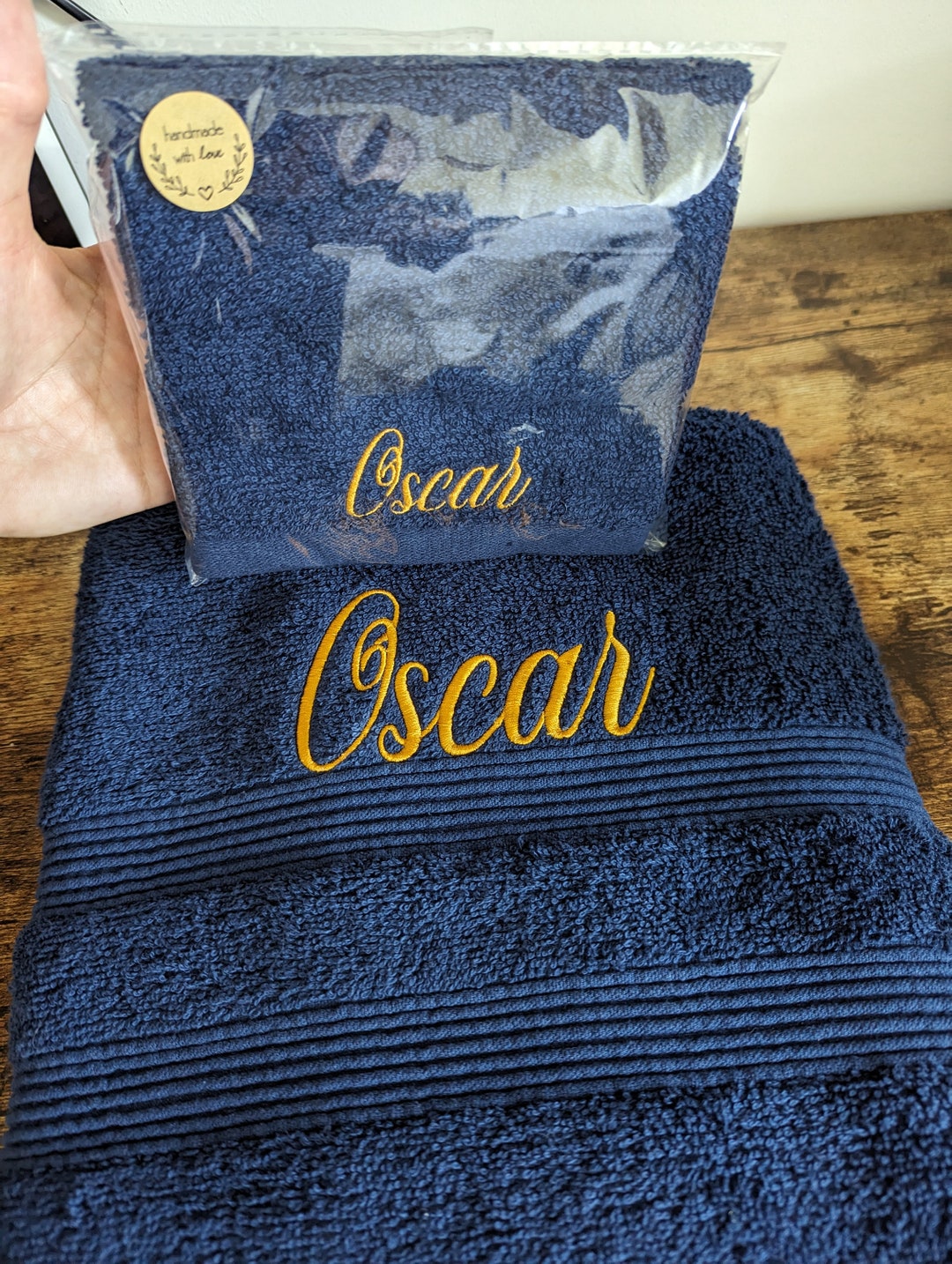 Personalised Bath Towel and Face Cloth Set / Embroidered Towel / Luxury