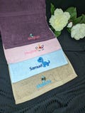 Personalised Kids Face Cloth: Embroidered Cotton Flannel / wash cloth