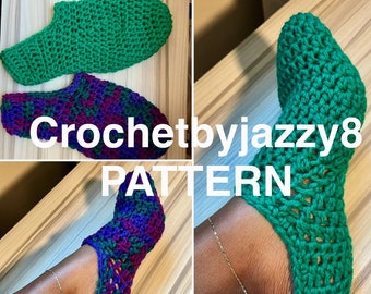 Footie Socks, Footie Slippers Crochet Sock PATTERN