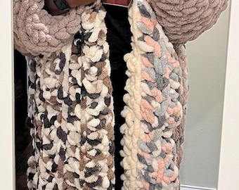 Pattern Chunky Sweater Cardigan Floor Length Cloud Sweater