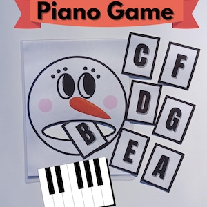 Activité facile avec piano pour débutants, Leçons, Jeu de musique amusant, Éducation, Cartes, Jardin d'enfants, Hiver, Bonhomme de neige, Imprimable, Memory, Enfants, École à la maison