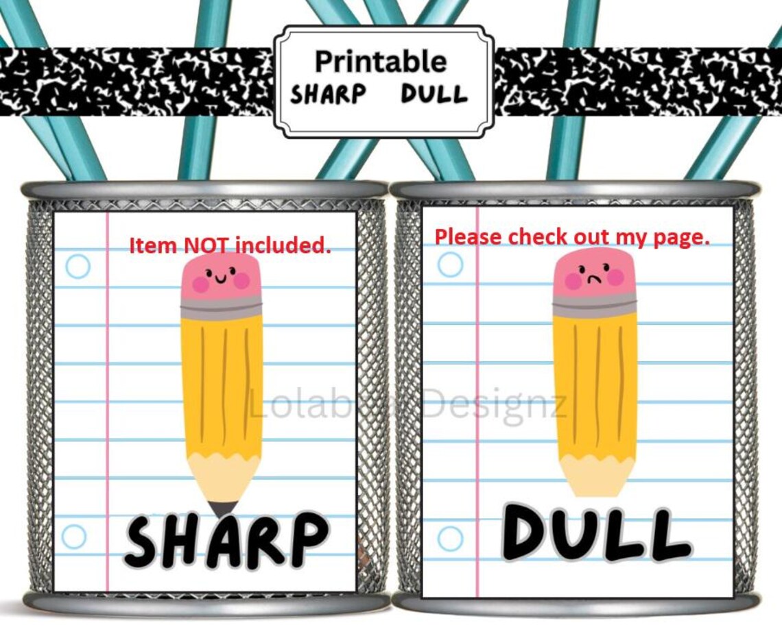 Composition Notebook Pencil Toppers: Back to School Printable (PDF ...