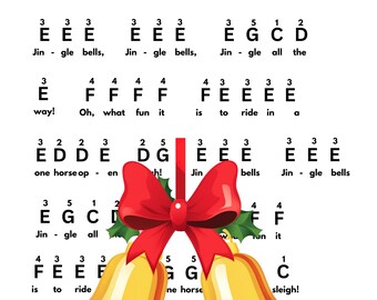 Jingle Bells Easy Beginner Piano Sheet Music Printable Song - Etsy