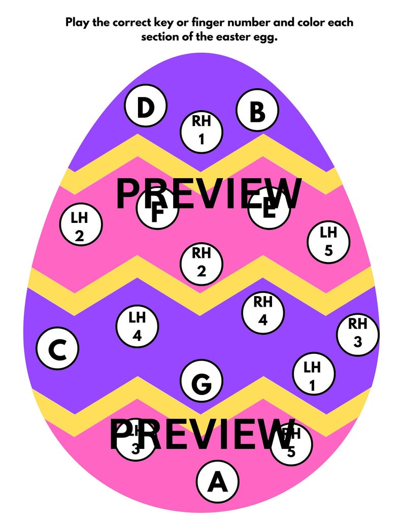Easter Egg Printable Piano Theory Game - Etsy