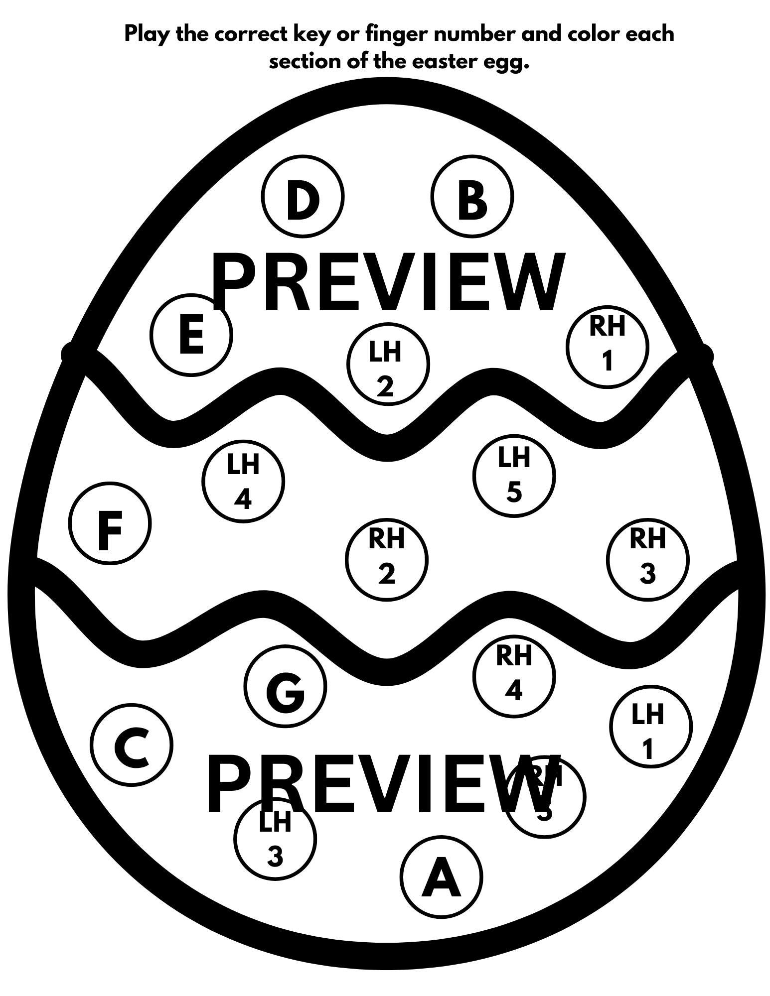 Easter Egg Printable Piano Theory Game - Etsy